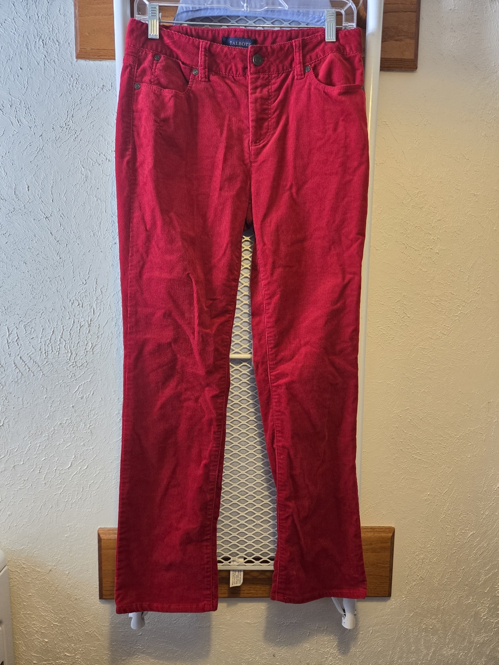 Talbots Red Straight Leg Corduroy Pants